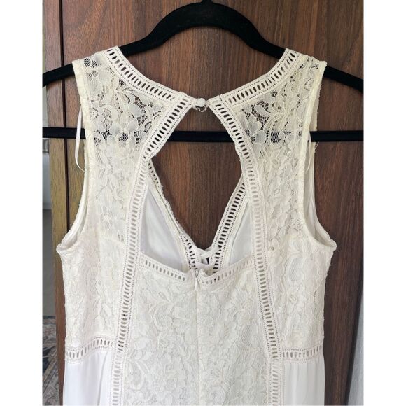 Altard State Maxi‎ Dress Women M White Boho Lace Bridal Bridesmaid Backless - Picture 9 of 15